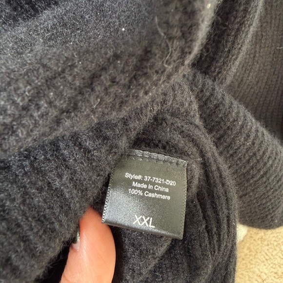 Jenni Kayne Cashmere Cocoon Black Cardigan Sweater Ribbed Oversize XXL - Picture 7 of 8